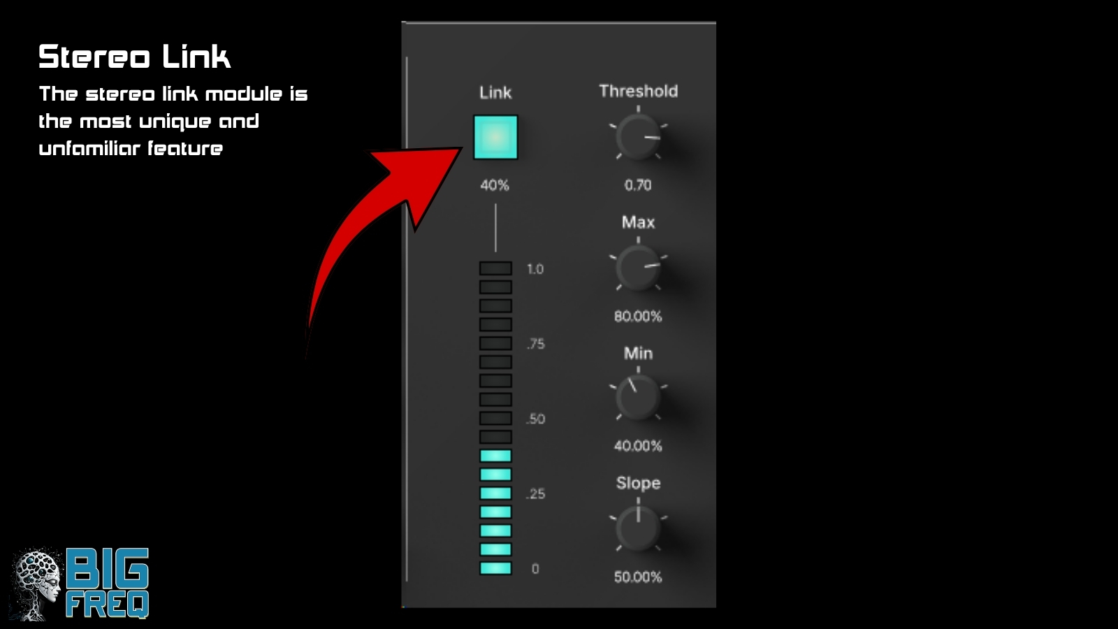 AL1 stereo link module - threshold 0.7, min link 40%, max link 80%